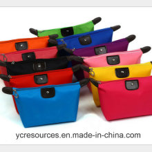 Nylon Fashion Girl Pure Color Travel Make up Bag (PG18001)